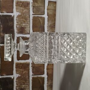 Vintage Lausitzer Cut Lead Crystal Whiskey Liquor Square Decatur 9"